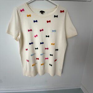 White Blouse with Colorful Bows